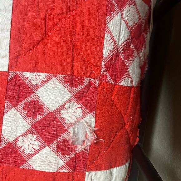 Handmade Patchwork Quilt Full Queen 87x73 Vintage Cotton Bedspread - Picture 6 of 7